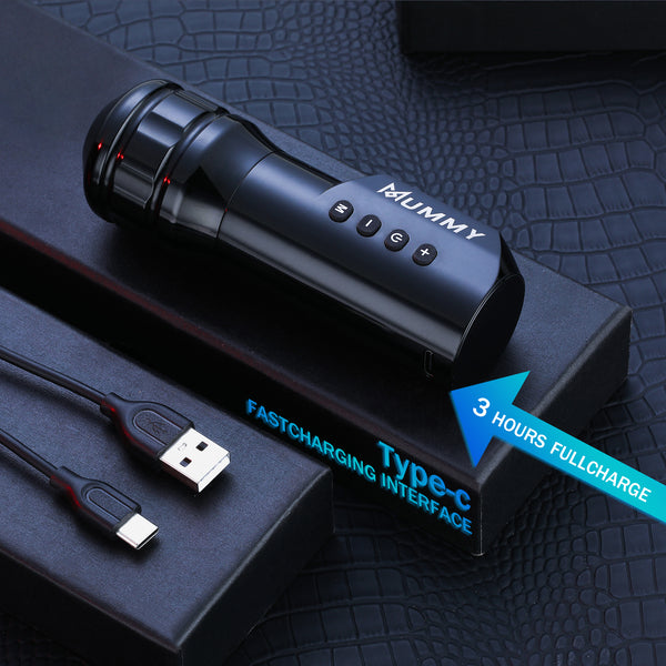 Mummy Wireless Tattoo Pen Machine Direct Drive Transmission (Black Color)