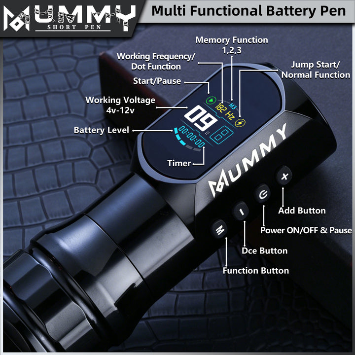 Translation missing: en.Mummy Wireless Tattoo Pen Machine Direct Drive Transmission (Black Color)