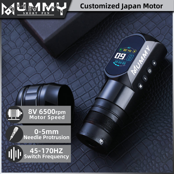 Mummy Wireless Tattoo Pen Machine Direct Drive Transmission (Black Color)