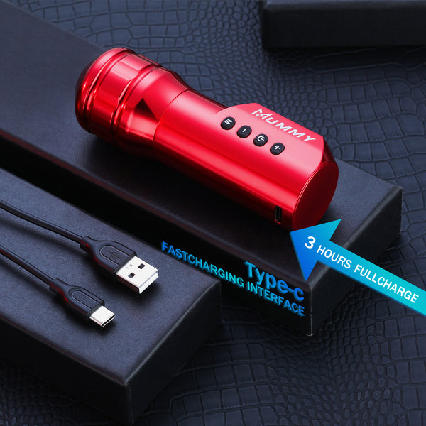 Mummy Wireless Tattoo Pen Machine Direct Drive Transmission (Red Color)