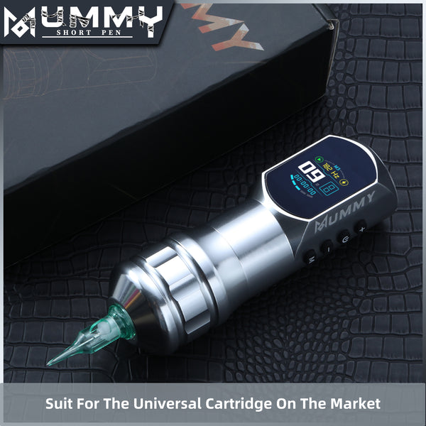 Mummy Wireless Tattoo Pen Machine Direct Drive Transmission (Silver Color)