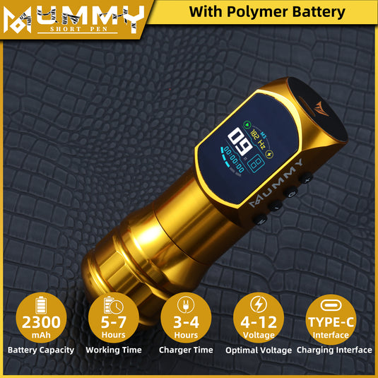 Translation missing: en.Mummy Wireless Tattoo Pen Machine Direct Drive Transmission (Gold Color)