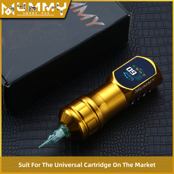 Mummy Wireless Tattoo Pen Machine Direct Drive Transmission (Gold Color)