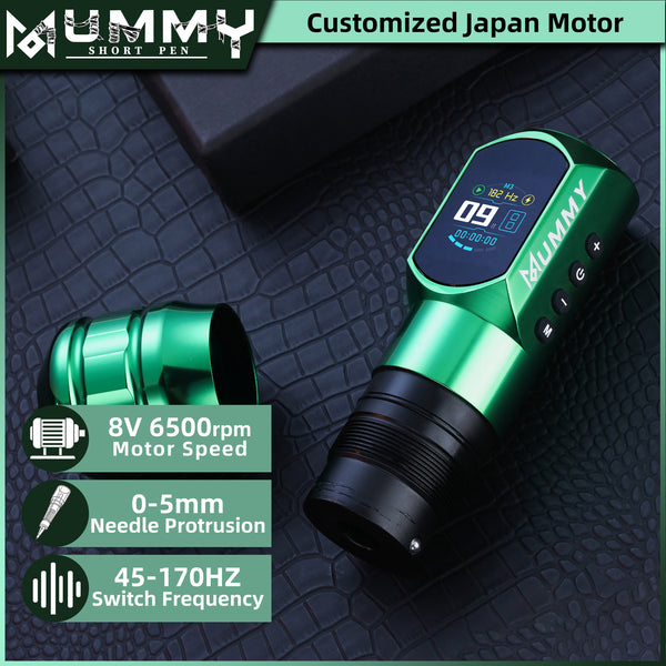 Mummy Wireless Tattoo Pen Machine Direct Drive Transmission (Green Color)