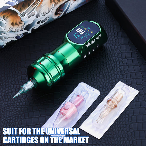 Mummy Wireless Tattoo Pen Machine Direct Drive Transmission (Green Color)