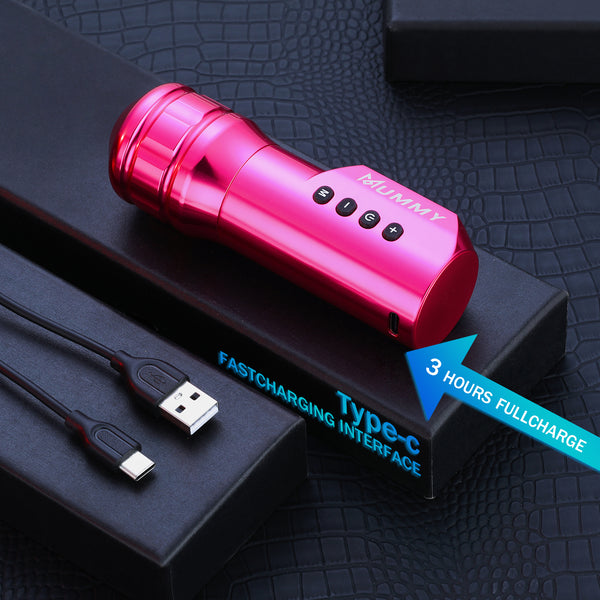 Mummy Wireless Tattoo Pen Machine Direct Drive Transmission (Pink Color)