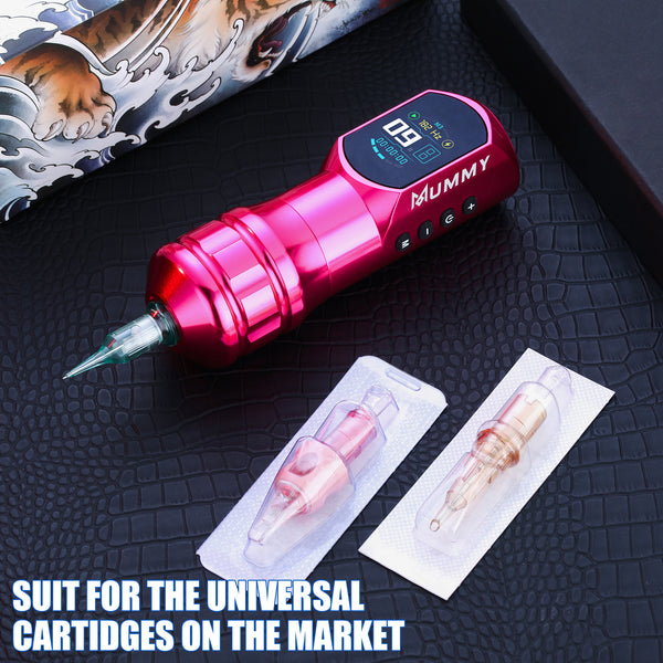 Mummy Wireless Tattoo Pen Machine Direct Drive Transmission (Pink Color)