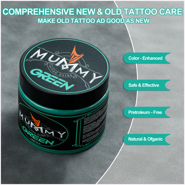 Mummy Tattoo Glide Aftercare Cream for Before During After Tattoo Process (green)