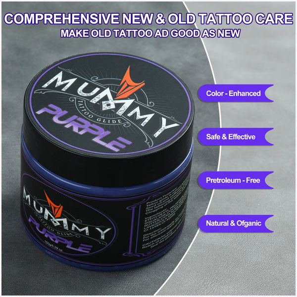 Mummy Tattoo Glide Aftercare Cream for Before During After Tattoo Process (purple)