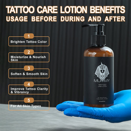 Translation missing: en.mummy Tattoo care Lotion for Color Brightening,Moisturizing Tattoo,Naturally Derived &amp; Vegan Ingredients for Extra Relief Dry(pack of 8 oz)