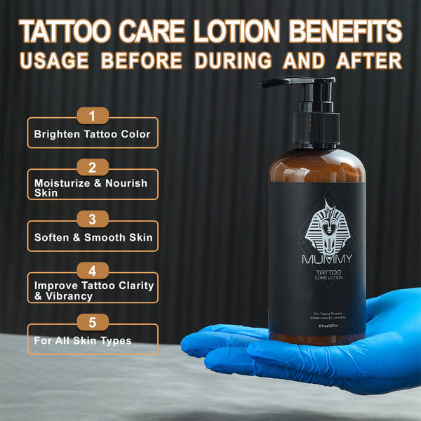 mummy Tattoo care Lotion for Color Brightening,Moisturizing Tattoo,Naturally Derived & Vegan Ingredients for Extra Relief Dry(pack of 8 oz)