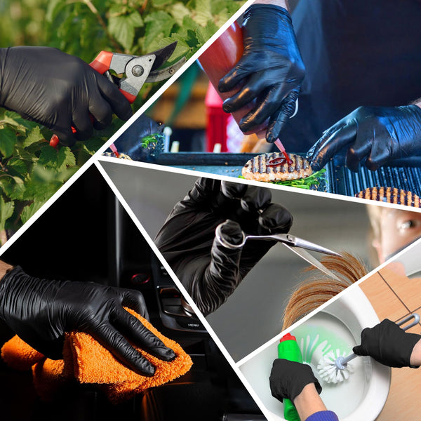 Mummy Black Textured Nitrile Tattoo Gloves 4 Mil