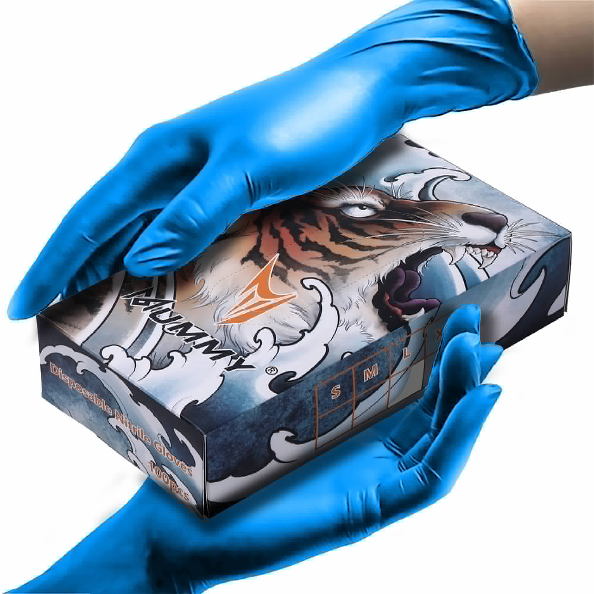 Translation missing: en.mummy Blue Textured Nitrile Gloves 4 Mil