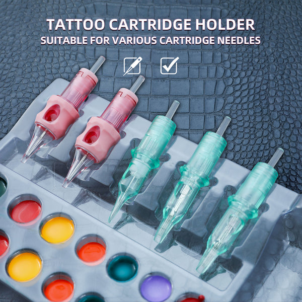 Mummy 20pcs Disposable Tattoo Cartridges Tray Tattoo Ink Cup Holder For Cleaning