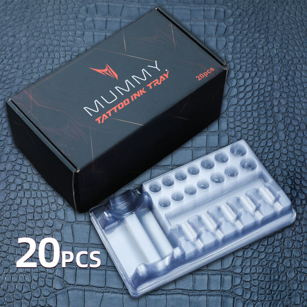 Mummy 20pcs Disposable Tattoo Cartridges Tray Tattoo Ink Cup Holder For Cleaning