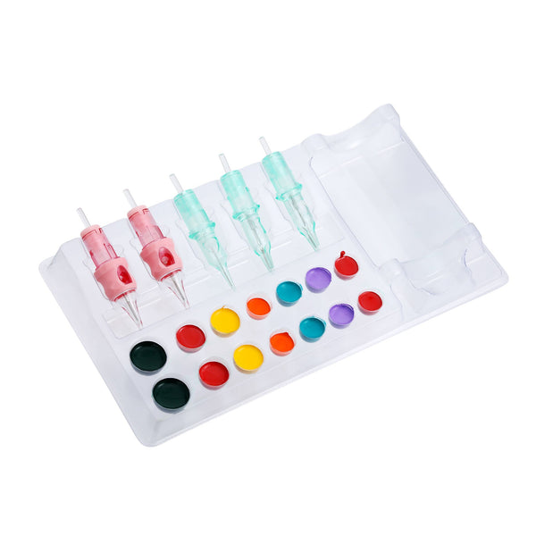 Mummy 20pcs Disposable Tattoo Cartridges Tray Tattoo Ink Cup Holder For Cleaning