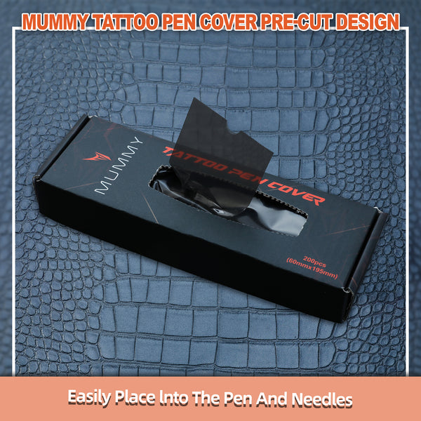 Mummy 200pcs Tattoo Pen Machine Covers with Self-adhesive Strip Disposable Cartridge Rotary Tattoo Pen Machine Sleeves Bag
