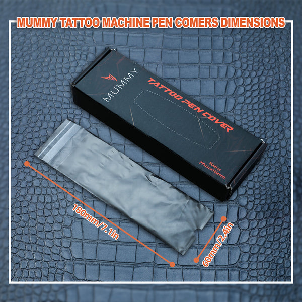 Mummy 200pcs Tattoo Pen Machine Covers with Self-adhesive Strip Disposable Cartridge Rotary Tattoo Pen Machine Sleeves Bag