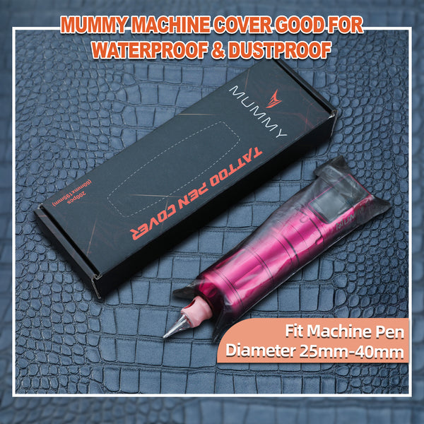 Mummy 200pcs Tattoo Pen Machine Covers with Self-adhesive Strip Disposable Cartridge Rotary Tattoo Pen Machine Sleeves Bag