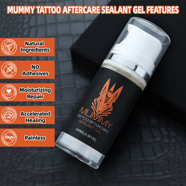 Mummy Tattoo Aftercare Sealant Gel - Forms a breathable protective skin, No Adhesives-No Latex-Natural Healing ingredients(100ML)