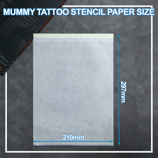 Translation missing: en.Mummy 100 Sheets Tattoo Transfer Paper A4 Size Premium Thermal Copier Template Paper 4-Layer for Beginners and Artist Tattoo Supplies