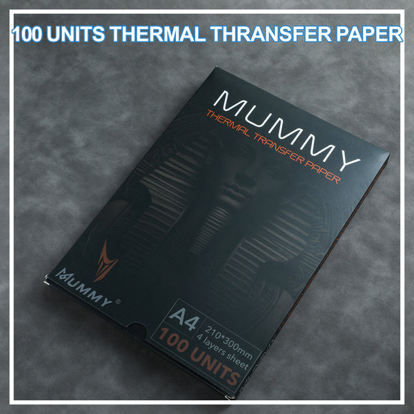 Mummy 100 Sheets Tattoo Transfer Paper A4 Size Premium Thermal Copier Template Paper 4-Layer for Beginners and Artist Tattoo Supplies