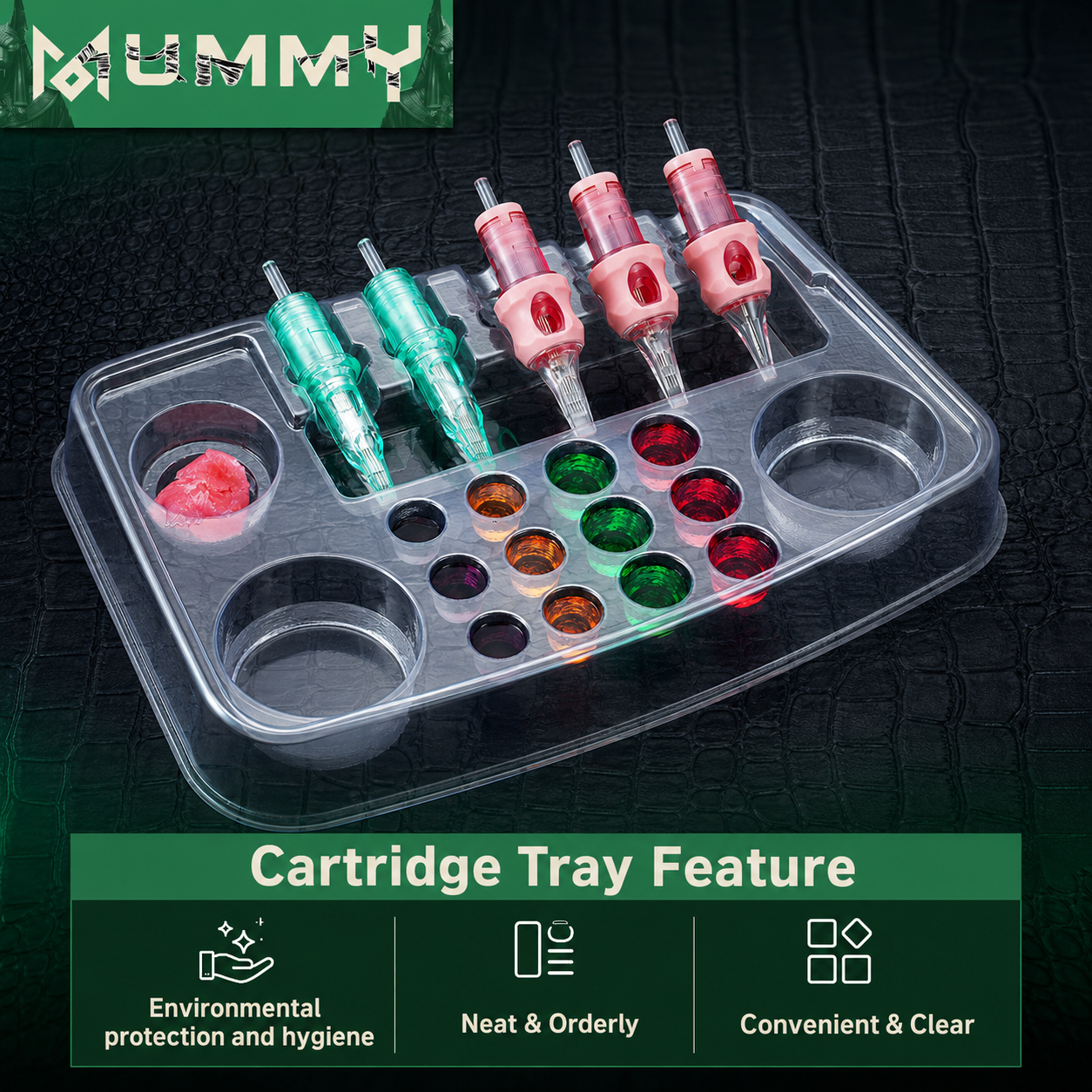 Translation missing: es.Mummy 20pcs Disposable Transparent Tattoo Ink Tray Needle Holder Rack