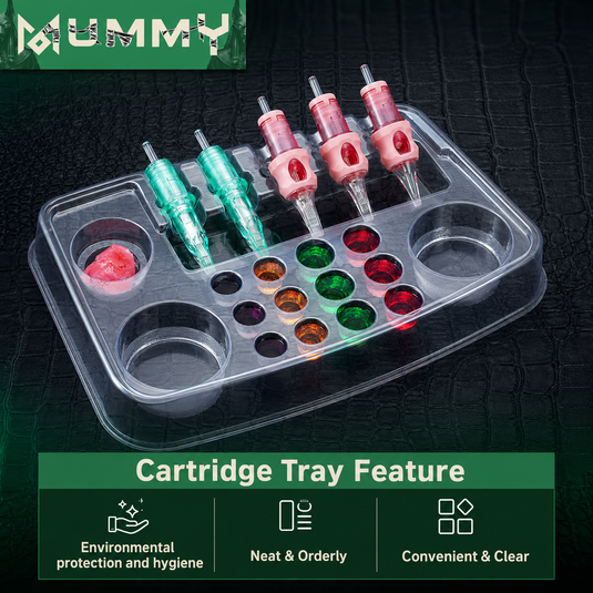 Translation missing: es.Mummy 20pcs Disposable Transparent Tattoo Ink Tray Needle Holder Rack