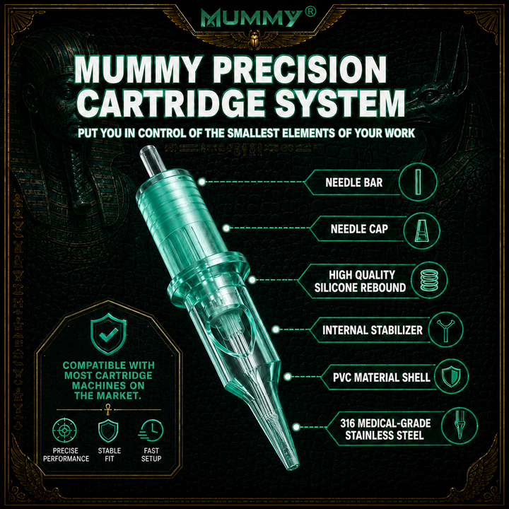 Translation missing: en.Mummy Green Tattoo Cartridge Needle for Curved Magnum 20PCS