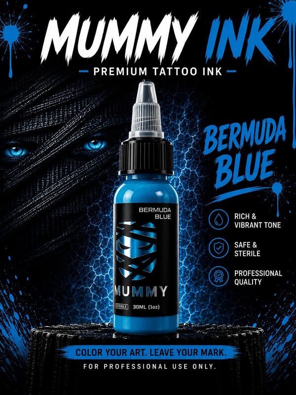 Mummy USA Custom Tattoo Ink Color Set 1 oz(Bermuda Blue)