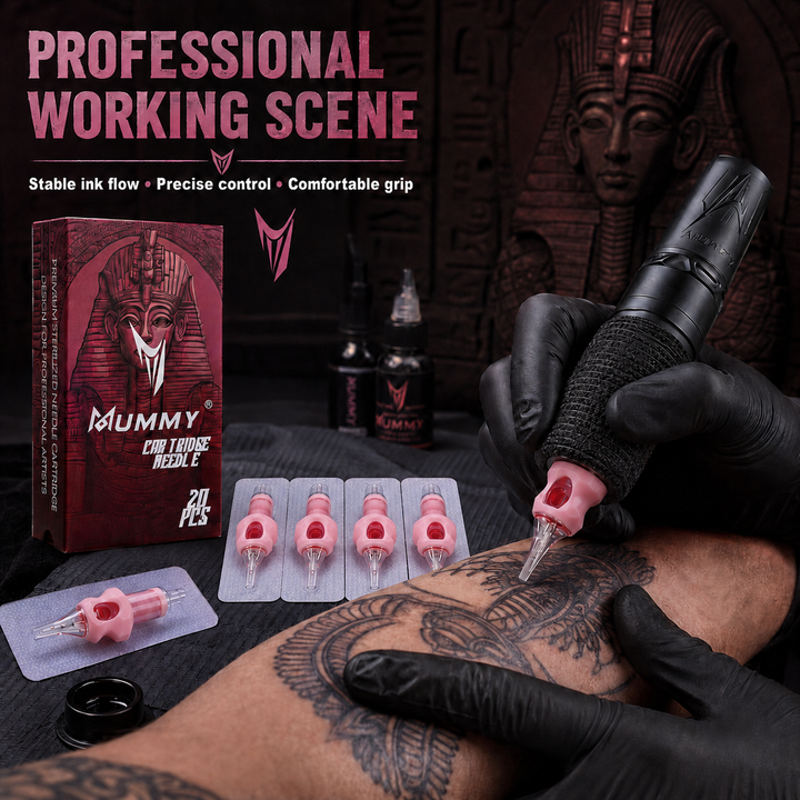 Translation missing: en.Mummy Pink Finger Ledge Cartridges Needle for Curved Magnum 20PCS