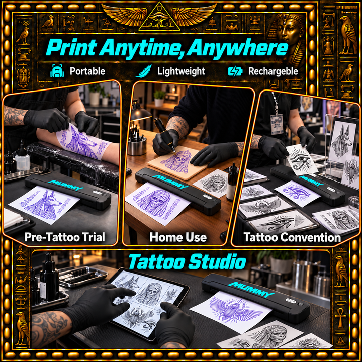 Translation missing: en.mummy Tattoo Stencil Printer, Portable A4 Thermal(Black | Mint Green)