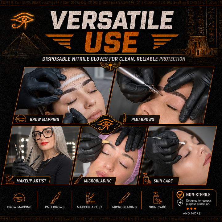 Translation missing: es.Mummy Black Textured Nitrile Tattoo Gloves 4 Mil