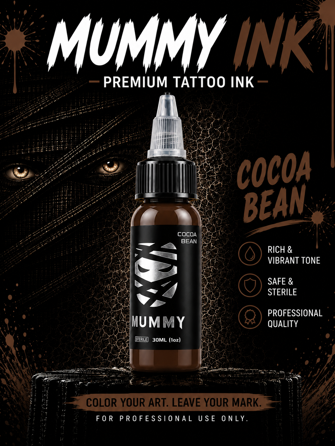 Translation missing: es.Mummy Tattoo Ink, 1oz Professional Pigment for Body Art(Cocoa Bean)