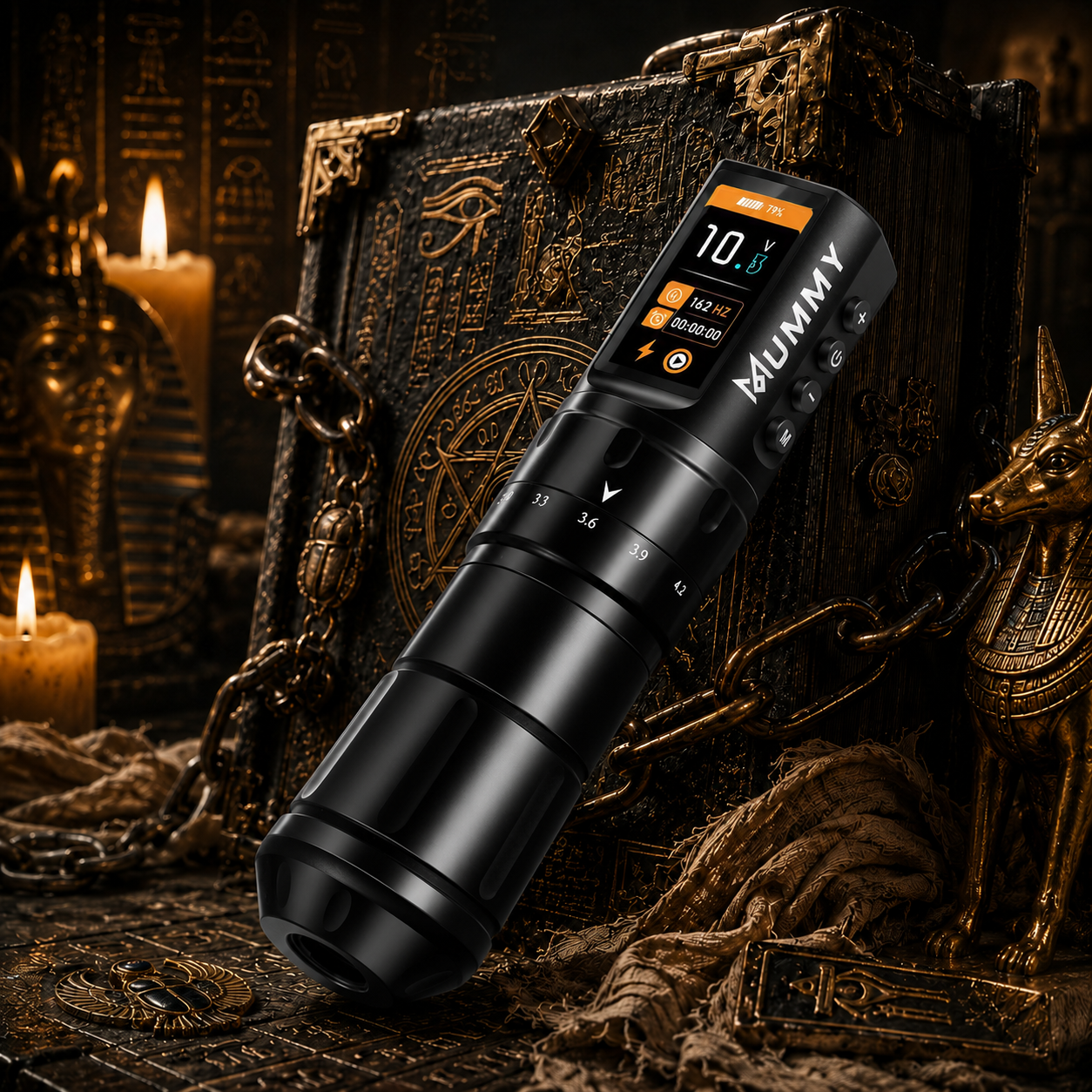 Translation missing: en.Mummy Scepter Tattoo Pen, 2.4-4.2mm Stroke OLED(BLACK)