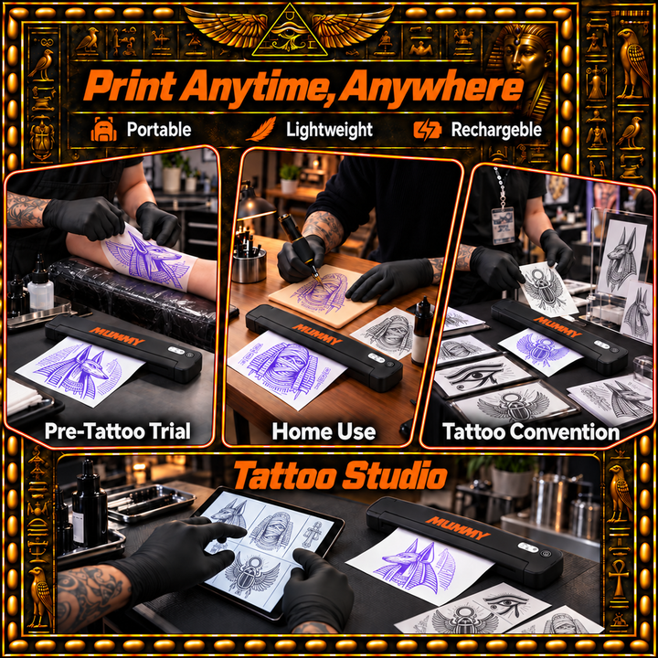 Translation missing: en.MUMMY Tattoo Stencil Printer, Portable A4 Thermal(Black | Orange)