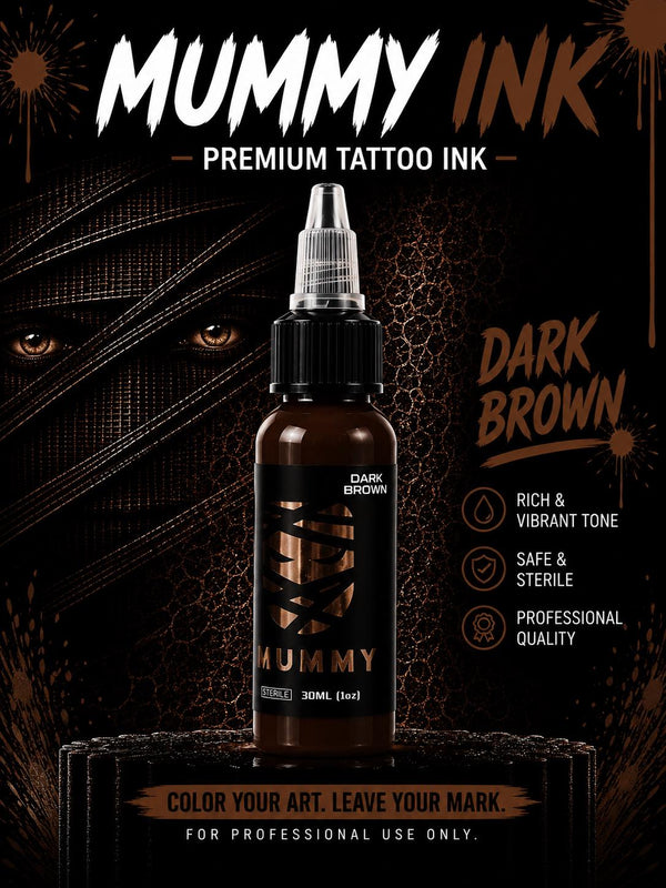 Mummy USA Custom Tattoo Ink Color Set 1 oz(Dark Brown)