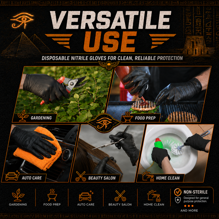 Translation missing: es.Mummy Black Textured Nitrile Tattoo Gloves 4 Mil