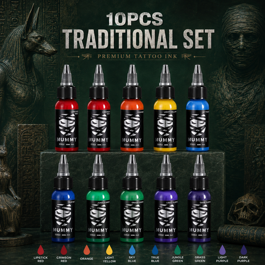 Translation missing: es.Mummy 10PCS Traditional Tattoo Color Ink Set(30ML)-MK1006