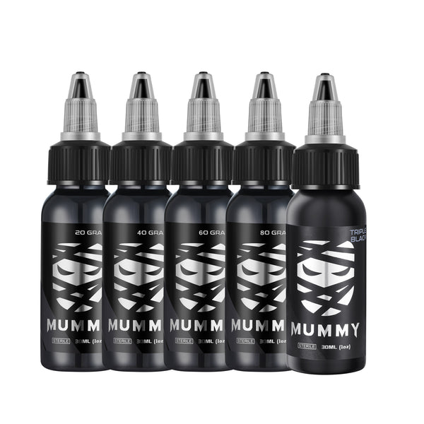 Mummy Tattoo Ink Gray Wash Set 30ML/1oz(5 PCS）