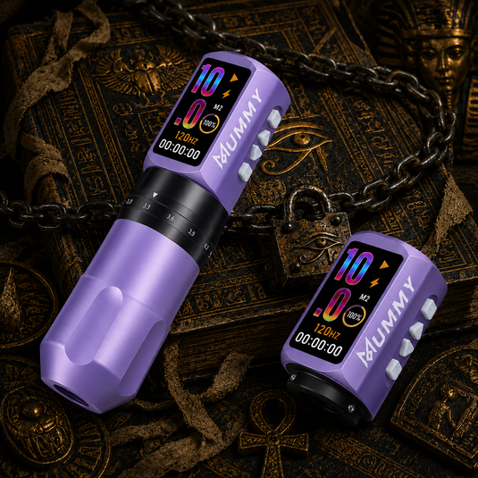 Translation missing: en.Mummy Tattoo Machine Pen with Adjustable 7 Strokes(Dual Battery)-purple