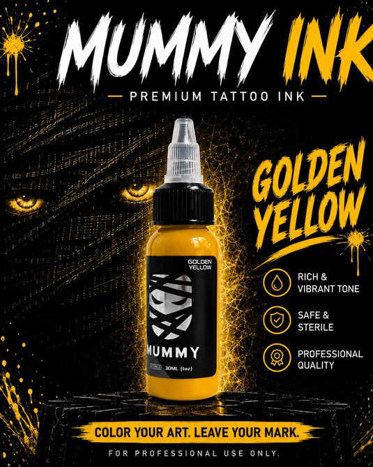Translation missing: en.Mummy Tattoo Ink, 1oz Professional Pigment for Body Art(Golden Yellow)