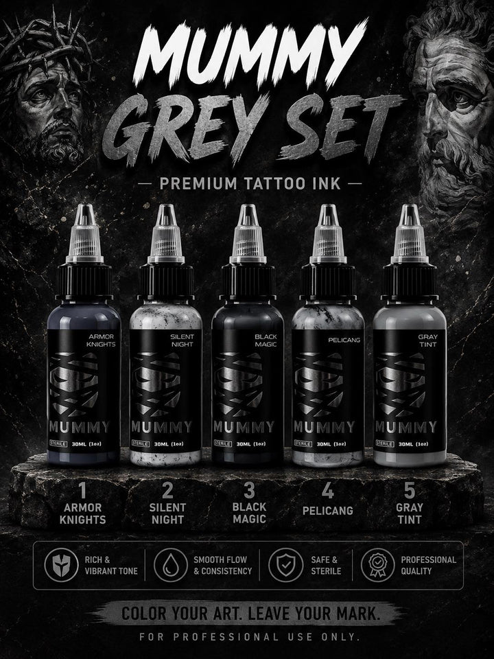 Translation missing: en.Mummy Professional Tattoo Gray Ink 30ML Set 5 PCS/Box
