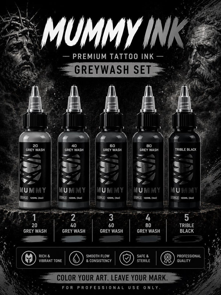 Translation missing: en.Mummy Tattoo Ink Gray Wash Set 30ML/1oz(5 PCS）