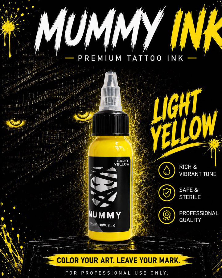Translation missing: en.Mummy Tattoo Ink, 1oz Professional Pigment for Body Art(Llight Yellow)