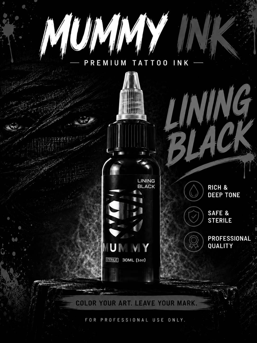 Translation missing: es.Mummy Tattoo Ink, 1oz Professional Pigment for Body Art(Turquoise(Lining Black)