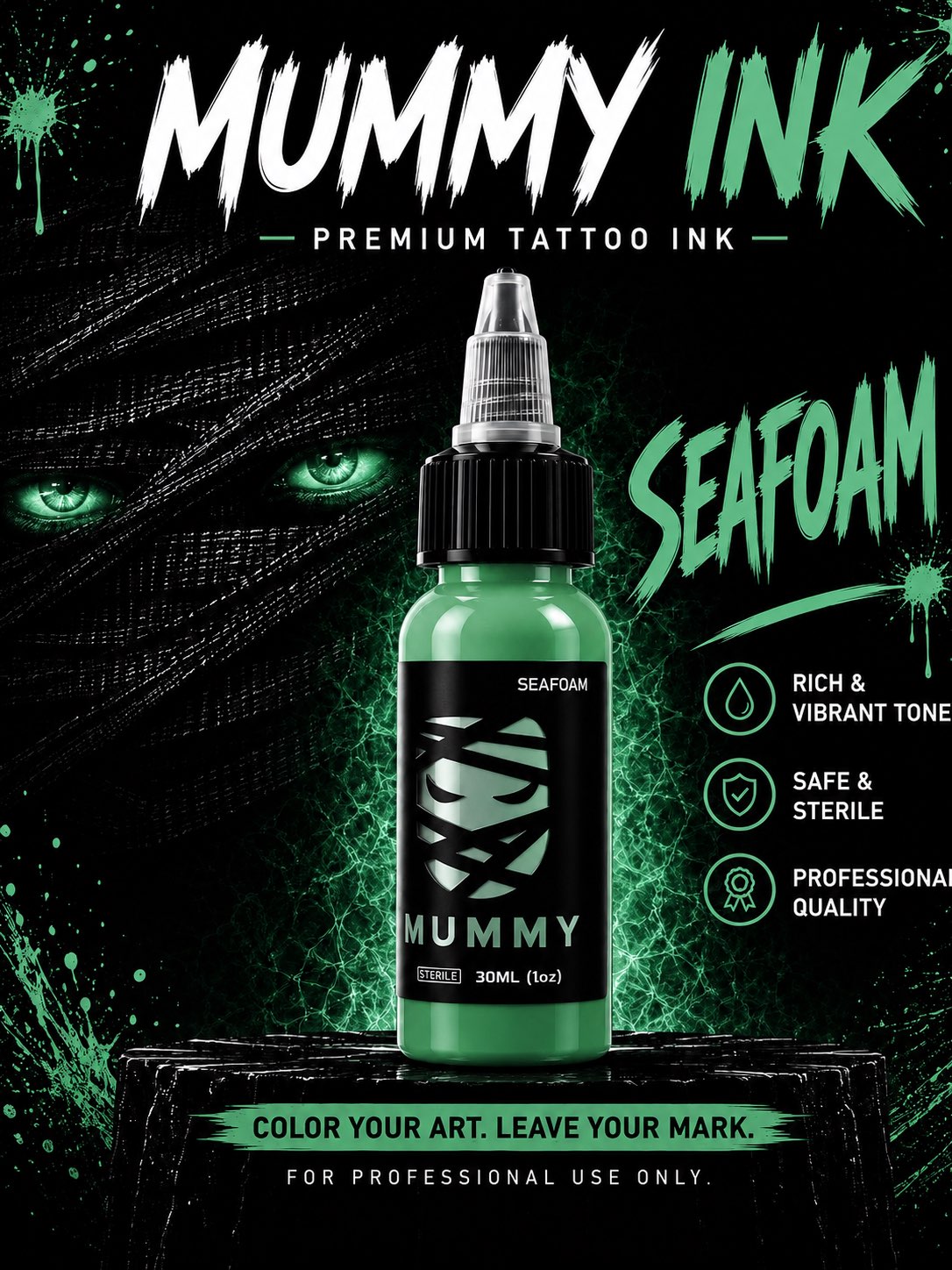 Translation missing: en.Mummy USA Custom Tattoo Ink 30ML/1 oz(Seafoam)