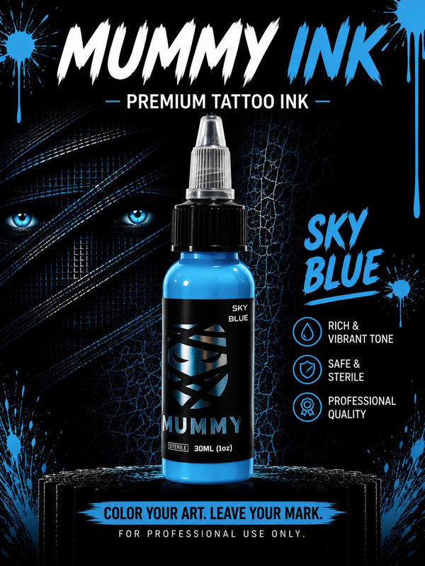Mummy USA Custom Tattoo Ink Color Set 1 oz(Sky Blue)