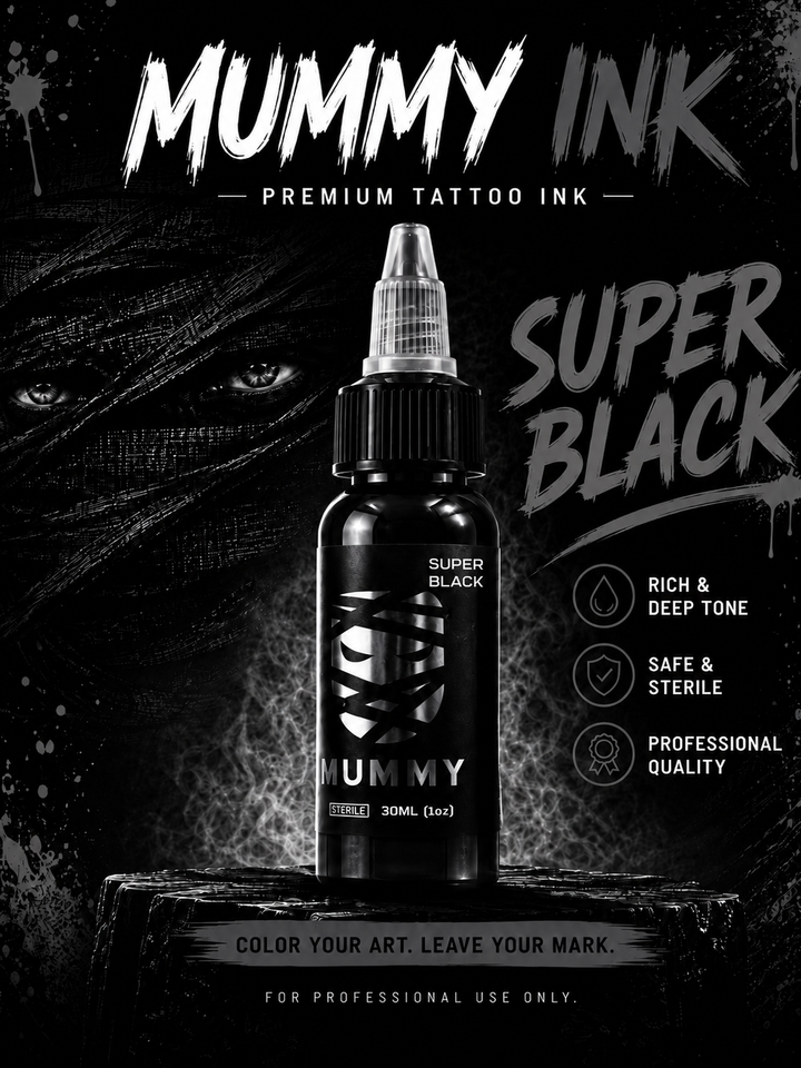 Translation missing: es.Mummy Tattoo Ink, 1oz Professional Pigment for Body Art(Turquoise(super Black)