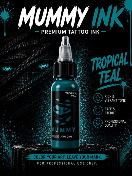 Translation missing: en.Mummy Tattoo Ink, 1oz Professional Pigment for Body Art(Tropical Teal)